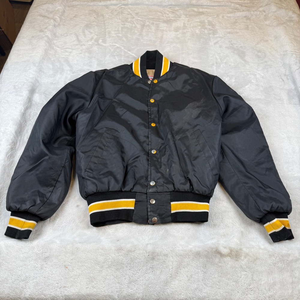 Vintage Empire‎ Sporting Goods Tigers Satin Varsity Jacket Black Yellow Mens L